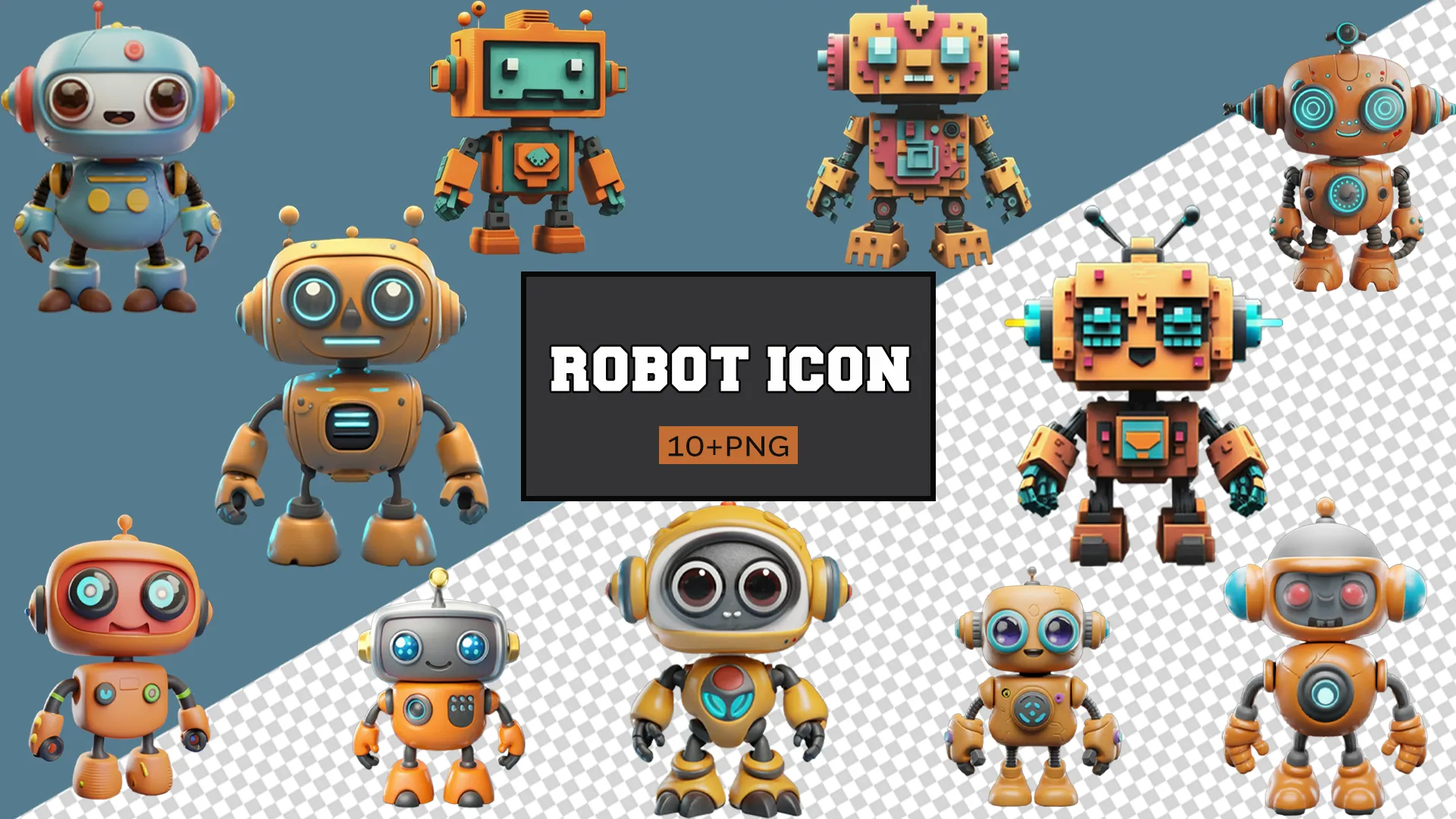 Futuristic Robot Friends 3D Pack for Tech Projects image